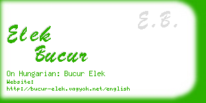 elek bucur business card